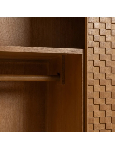 Armoire penderie damier avec 3 tiroirs