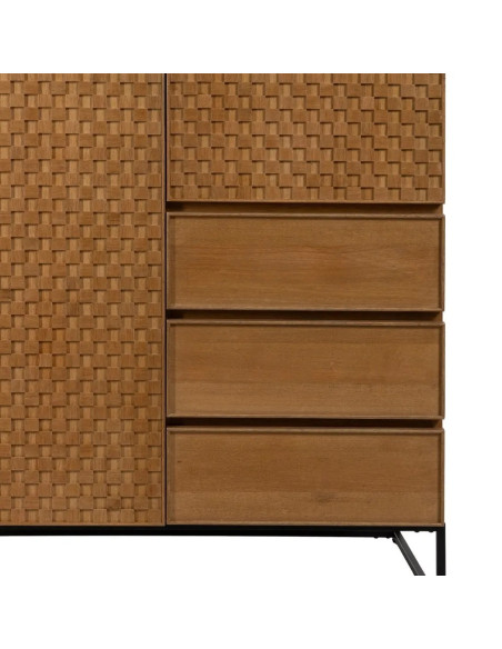 Armoire penderie damier avec 3 tiroirs