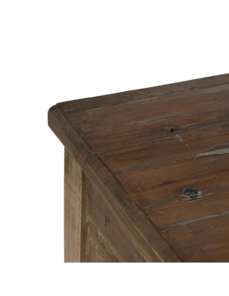 Grande console drapier avec tiroirs en bois vieilli