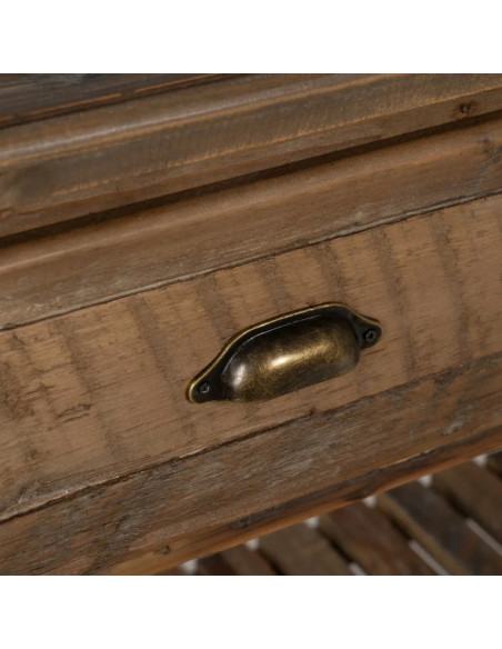 Grande console drapier avec tiroirs en bois vieilli