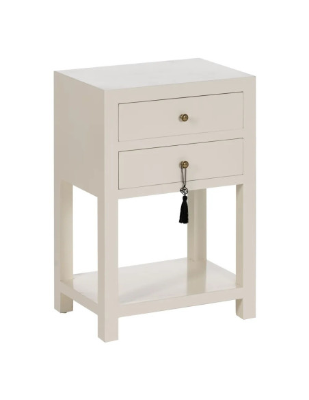 Chevet style chinois 2 tiroirs et étagère