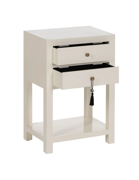 Chevet style chinois 2 tiroirs et étagère