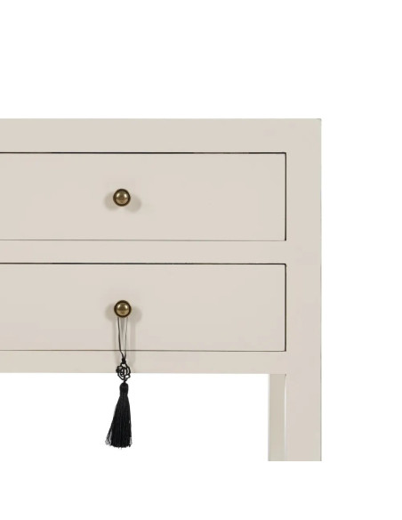 Chevet style chinois 2 tiroirs et étagère
