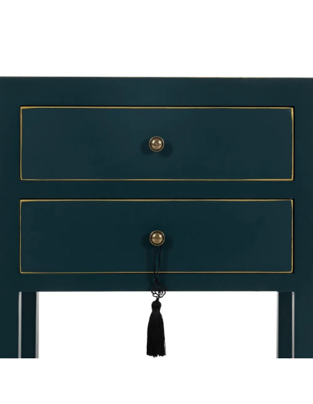 Chevet style chinois 2 tiroirs et étagère