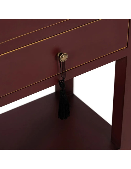 Chevet style chinois 2 tiroirs et étagère