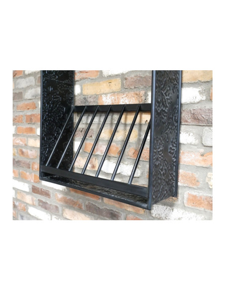 Étagère murale à vin en métal sculpté