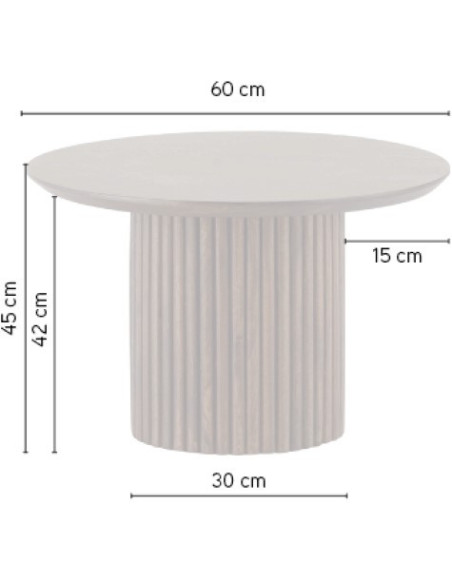 Table de salon en acacia avec pied central Congo