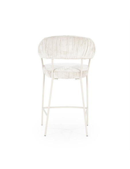 Tabouret de bar en tissu plissé et métal Lizzy