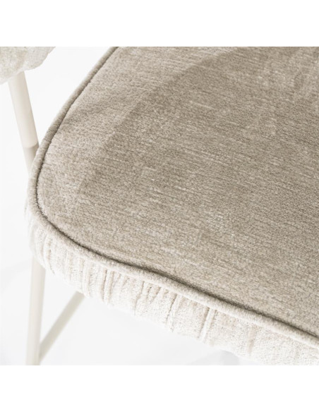 Tabouret de bar en tissu plissé et métal Lizzy