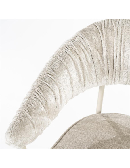 Tabouret de bar en tissu plissé et métal Lizzy