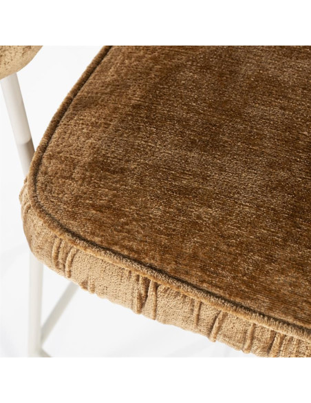 Tabouret de bar en tissu plissé et métal Lizzy