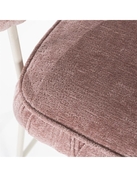 Tabouret de bar en tissu plissé et métal Lizzy