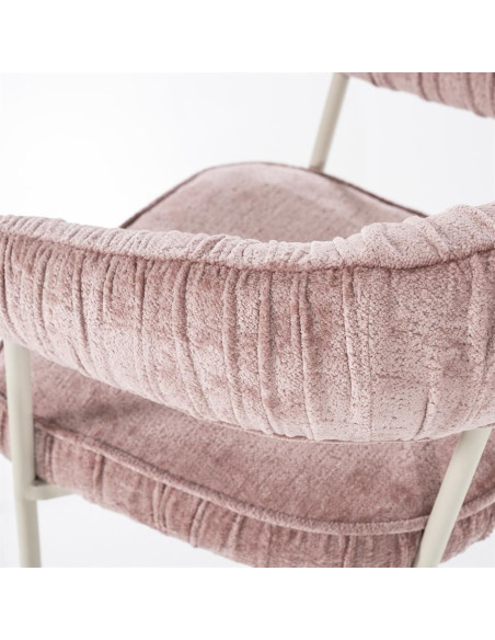 Tabouret de bar en tissu plissé et métal Lizzy