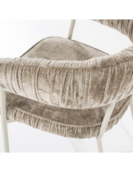 Tabouret de bar en tissu plissé et métal Lizzy