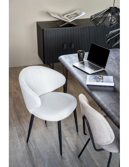 Chaise de repas en tissu et métal Fleur