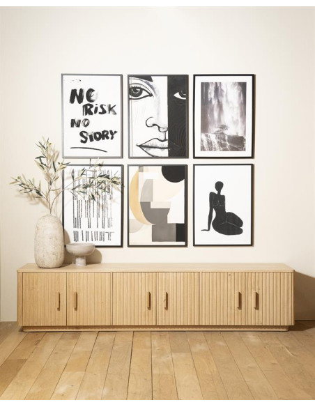 Grand meuble TV en chêne Rosenborg 224 cm