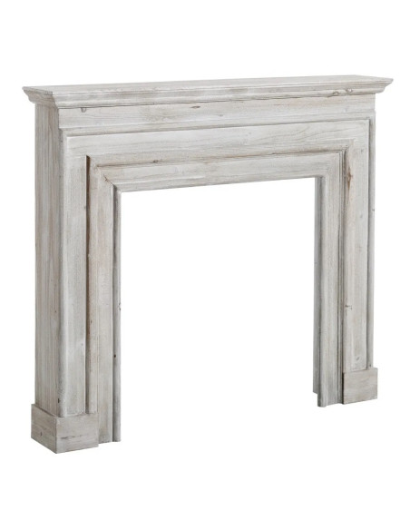 Manteau de cheminée patine blanchie