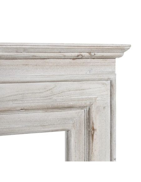 Manteau de cheminée patine blanchie