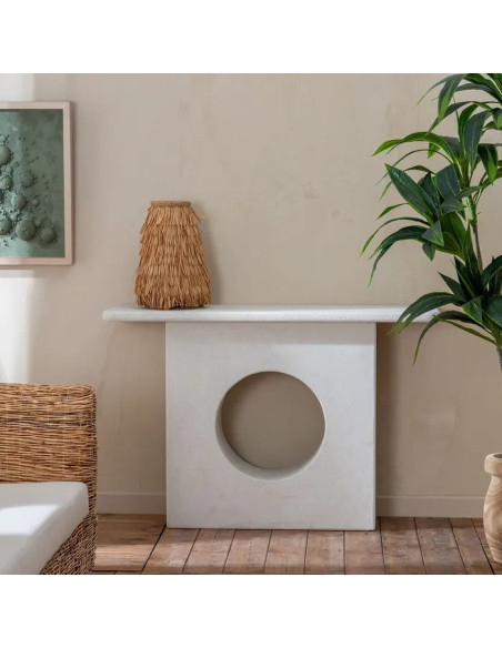 Console géométrique blanche Wilma