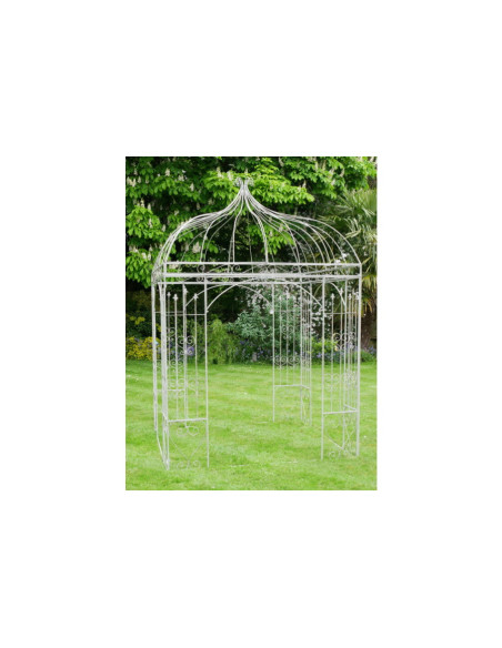 Gloriette de jardin en métal gris
