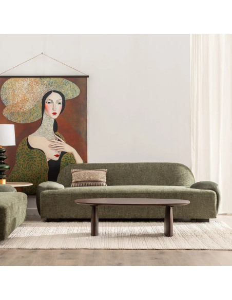 Canapé Design en tissu vert olive