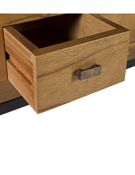 Meuble TV avec tiroirs bois mindi massif