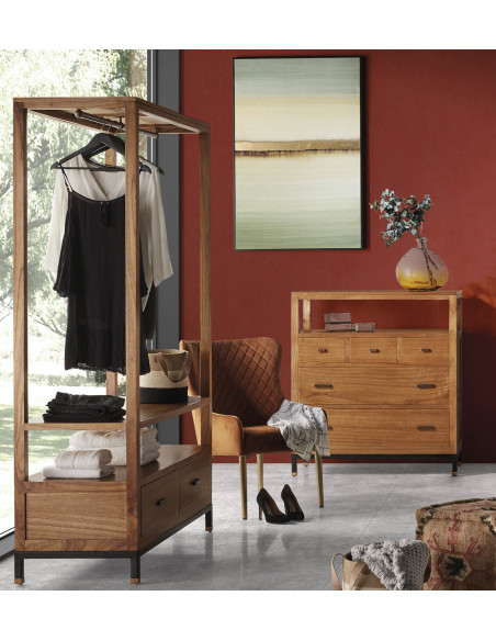 Commode avec tiroirs et niche de rangement