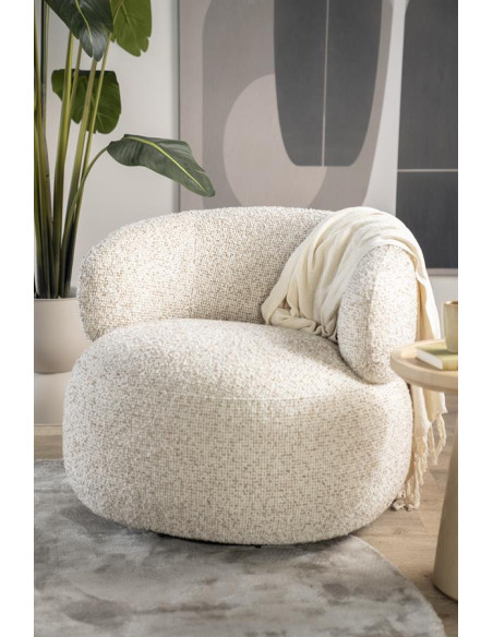 Fauteuil lounge boule en tissu Maeve