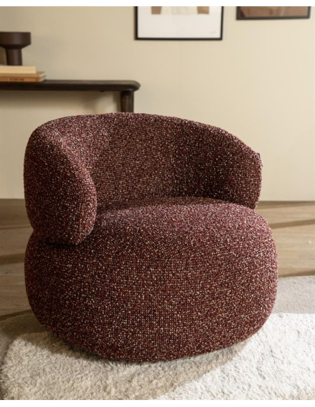 Fauteuil lounge boule en tissu Maeve