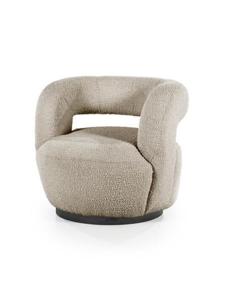 Fauteuil lounge rotatif moumoute Sharon