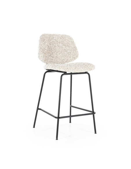 Tabouret de bar en tissu et métal Jon