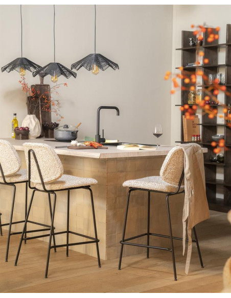 Tabouret de bar en tissu et métal Jon