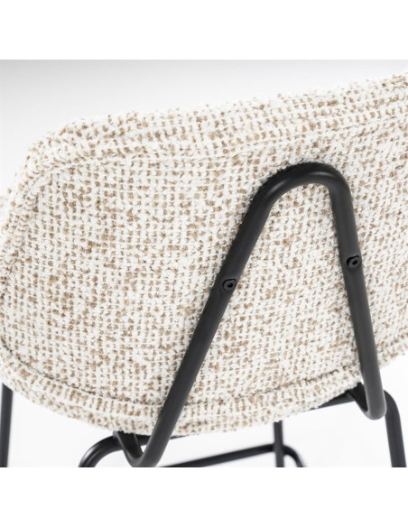Tabouret de bar en tissu et métal Jon
