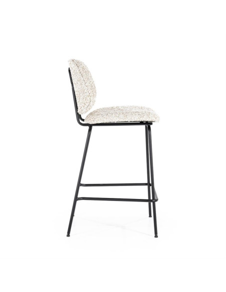 Tabouret de bar en tissu et métal Jon