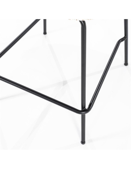 Tabouret de bar en tissu et métal Jon