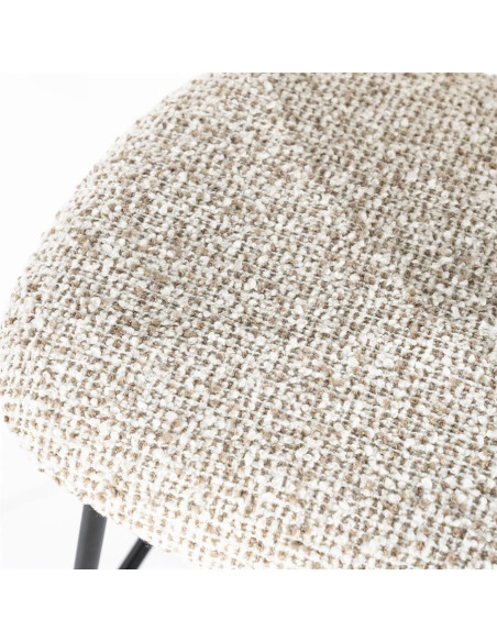 Tabouret de bar en tissu et métal Jon