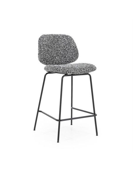 Tabouret de bar en tissu et métal Jon