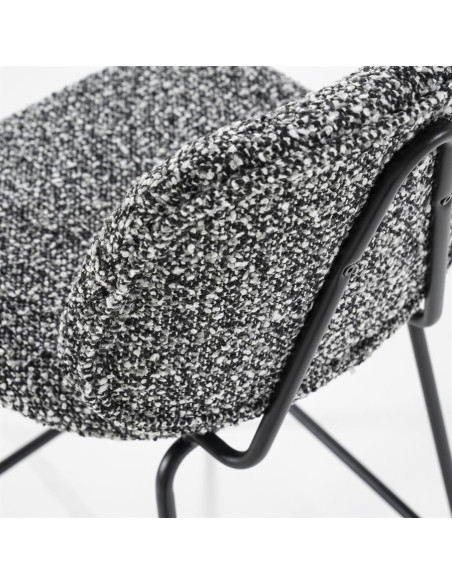 Tabouret de bar en tissu et métal Jon