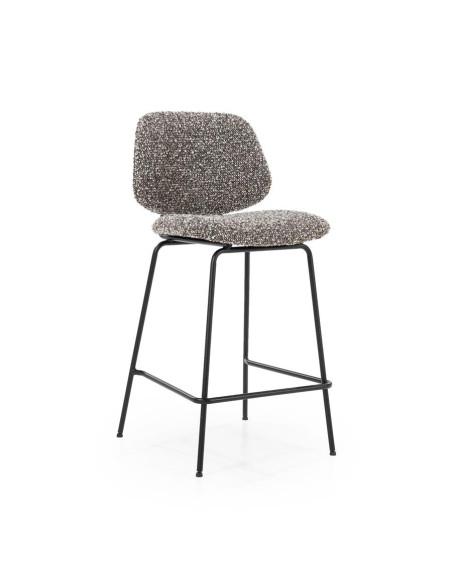 Tabouret de bar en tissu et métal Jon