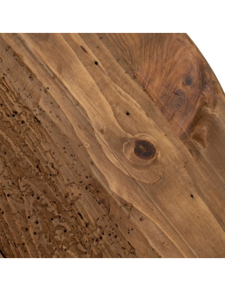 Table basse ronde plateau bois recyclé