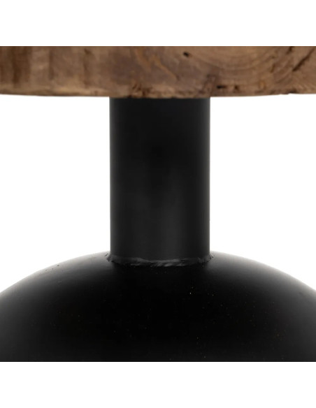 Table basse ronde plateau bois recyclé