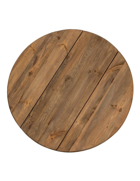 Table basse ronde plateau bois recyclé