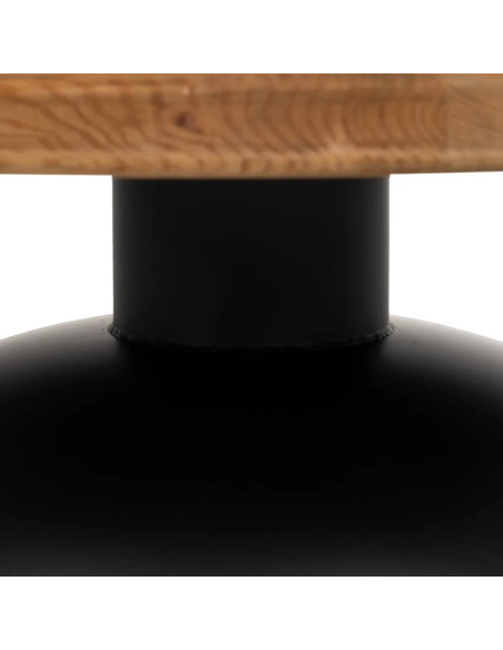 Table basse ronde plateau bois recyclé