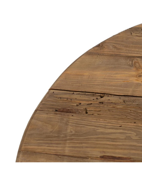 Table basse ronde plateau bois recyclé