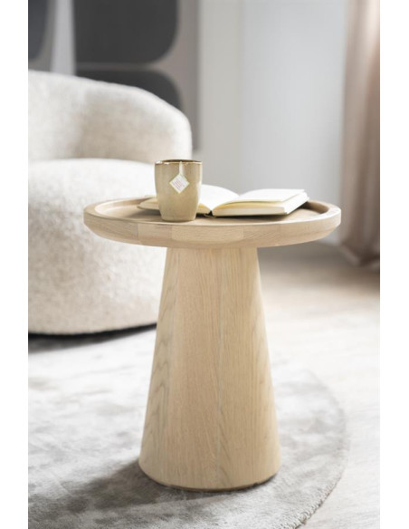 Table basse ronde en chêne clair Leia