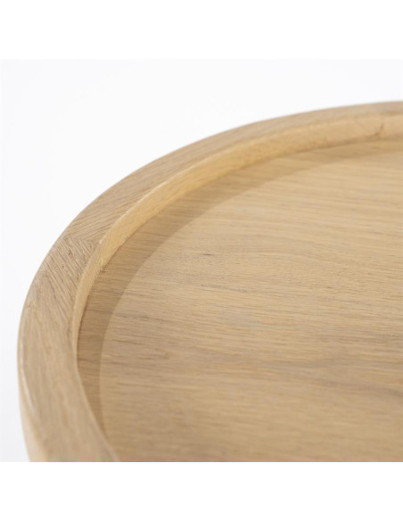 Table basse ronde en chêne clair Leia