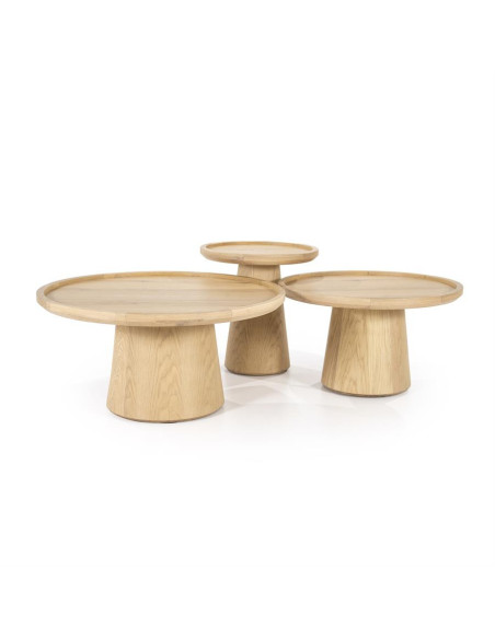 Table basse ronde en chêne clair Leia