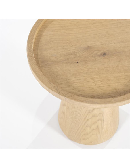 Table basse ronde en chêne clair Leia