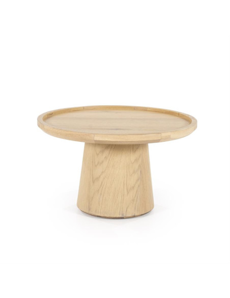 Table basse ronde en chêne clair Leia