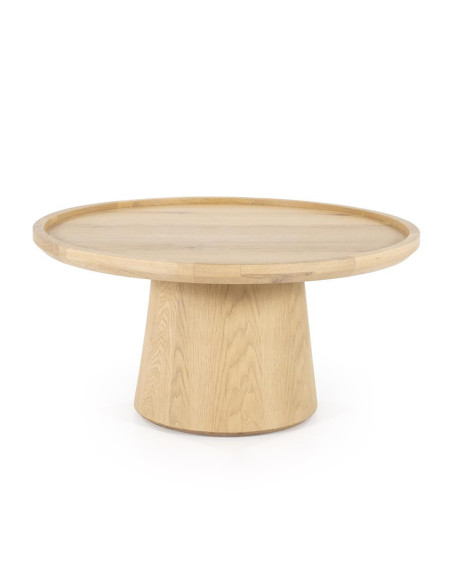 Table basse ronde en chêne clair Leia